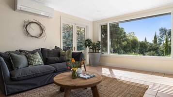 Televisión, chimenea, libros, oficina