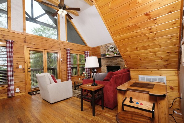 Smart TV, caminetto, videogiochi, lettore DVD