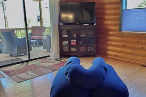Smart TV, fireplace, video games, table football