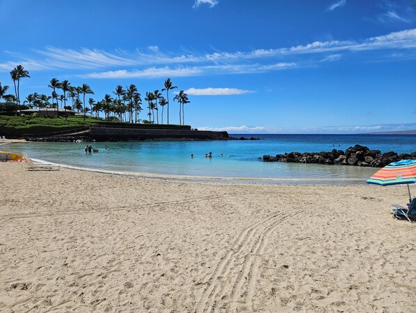 Sun-loungers, beach towels