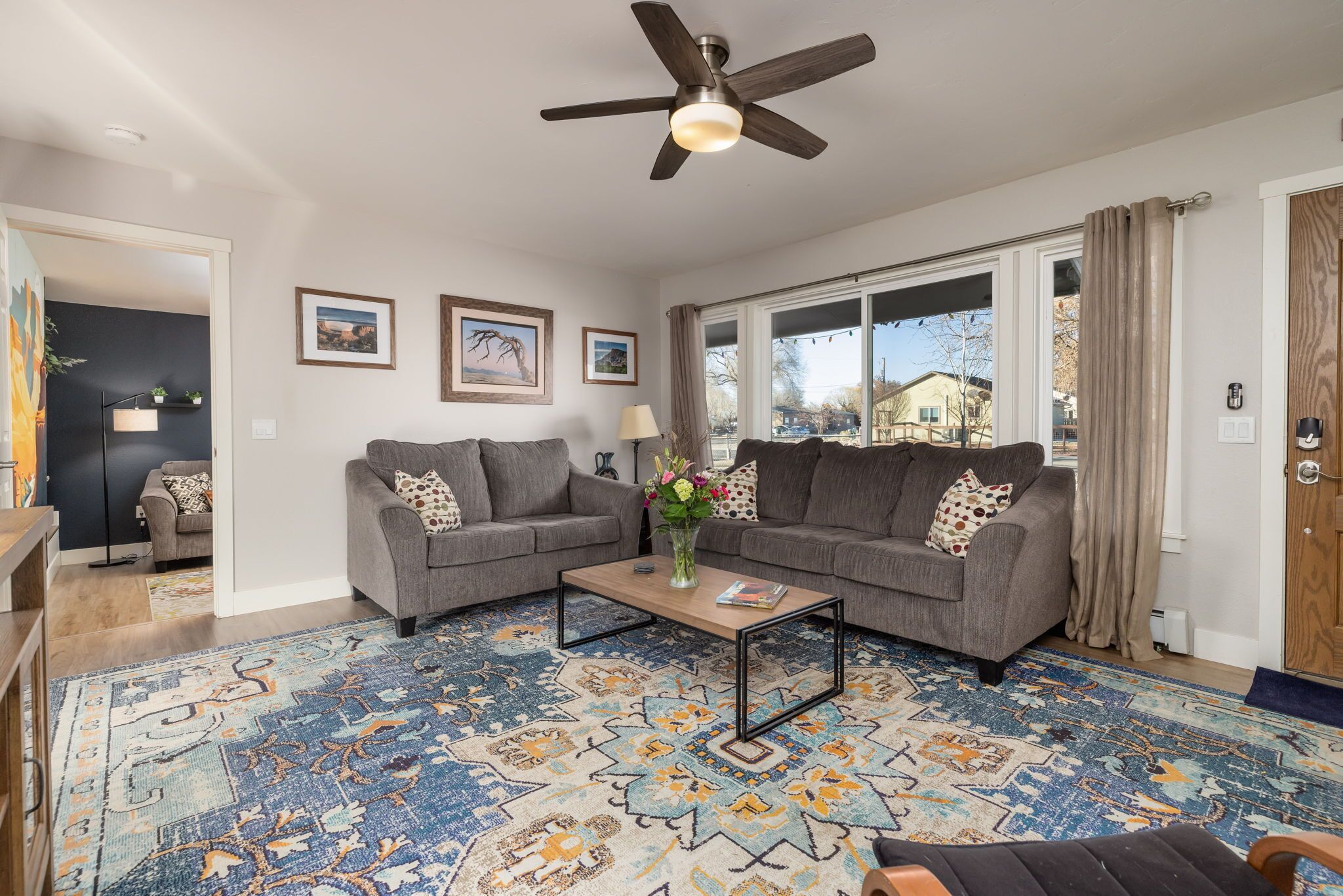 Smart TV, foosball, books, stereo