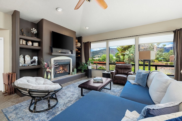 Smart TV, fireplace, video games, printers