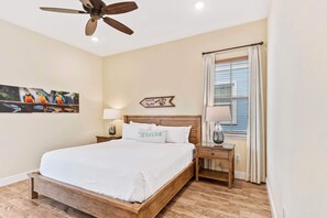 2 bedrooms, desk, iron/ironing board, travel crib
