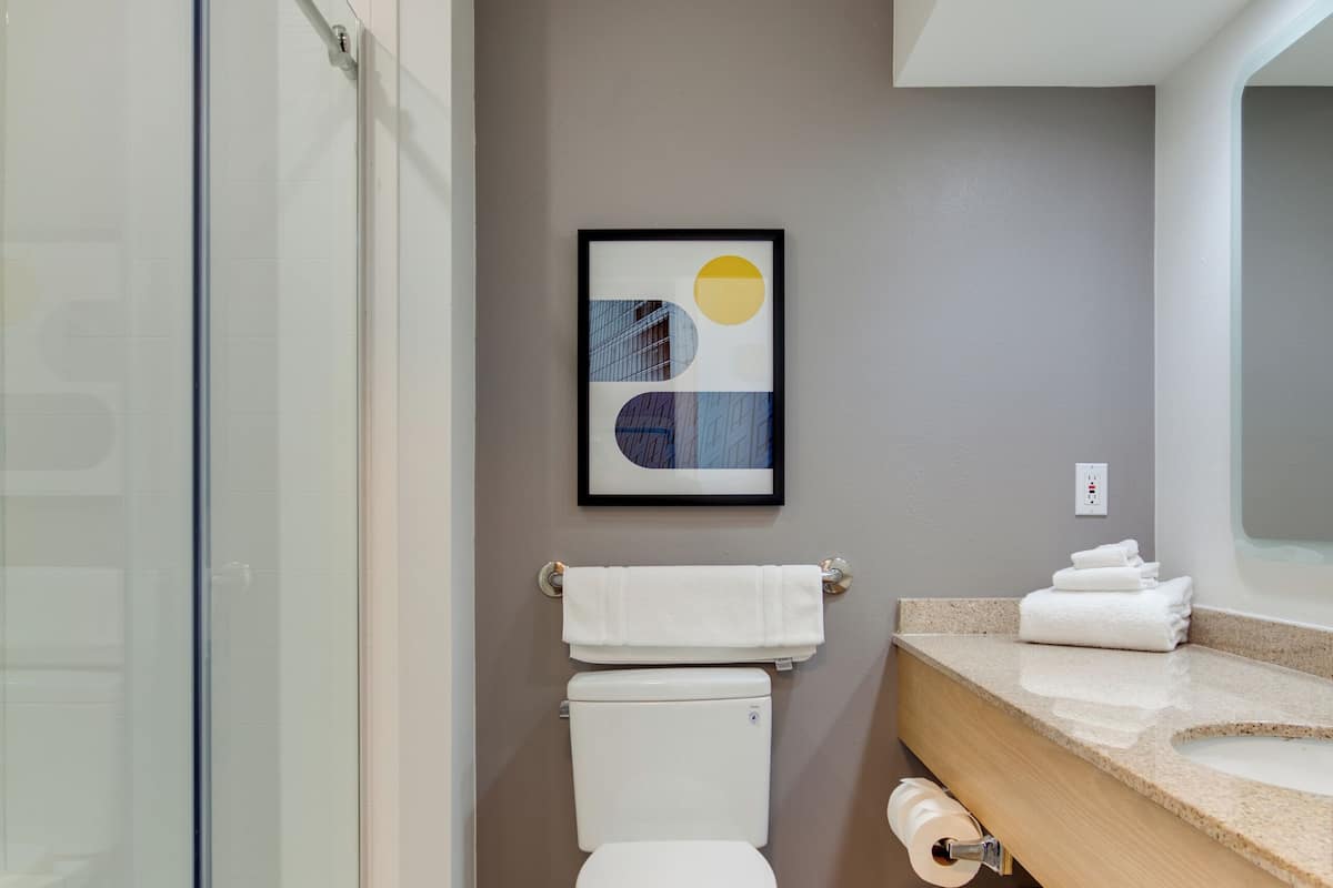 Free toiletries, hair dryer, towels