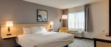 Room, 1 King Bed | Desk, laptop workspace, blackout drapes, iron/ironing board