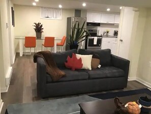 Smart TV, fireplace, streaming services