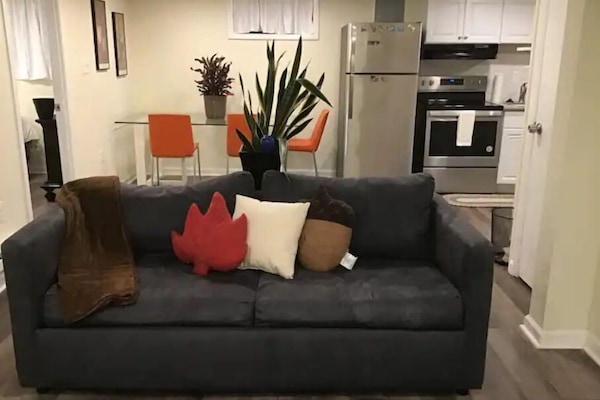 Smart TV, fireplace, streaming services