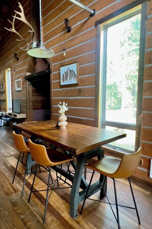 Dining - Modern cabin in the woods- privacy & wildlife! (Whitefish)