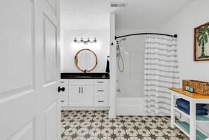 Hair dryer, towels, soap, toilet paper - Sunnyside Patio Home (Murrells Inlet)
