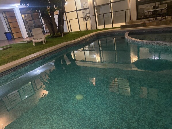 Indoor pool, outdoor pool