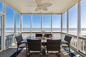 Outdoor dining - 1015 E Arctic - Dolphins Folly - All Oceanfront Bedrooms with Porch (Folly Beach)