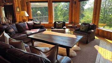 Televisión y chimenea