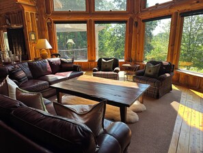 Televisión y chimenea 