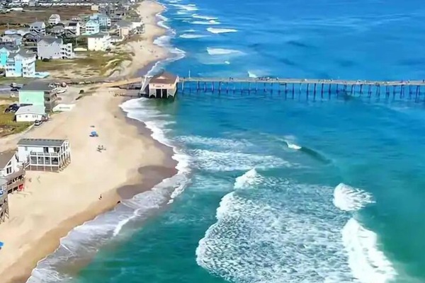 On the beach, sun loungers