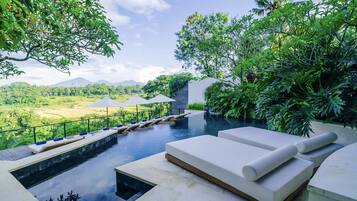 Outdoor pool, open 8:00 AM to 9:00 PM, pool umbrellas, sun loungers