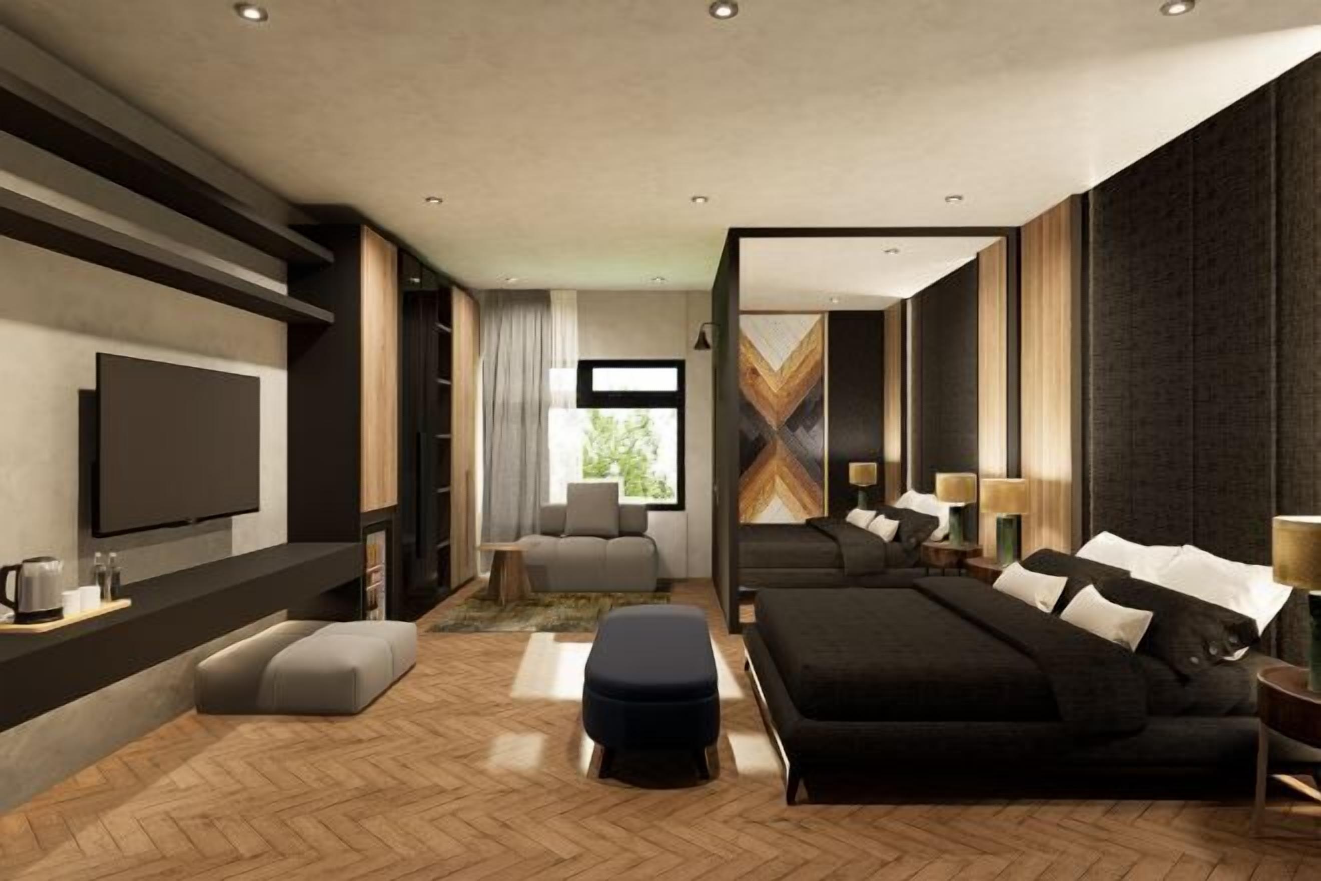 客房内保险箱、办公桌、笔记本电脑工作区、免费婴儿床