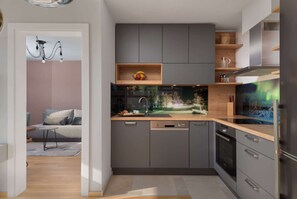 Kühlschrank, Ofen, Herdplatte, Geschirrspüler