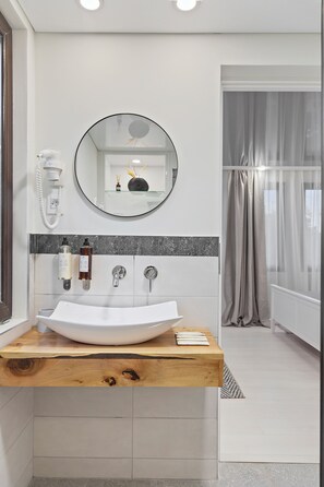 Shower, towels, soap