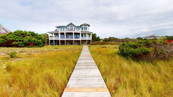 Exterior - Dune Eden-Executive oceanfront retreat steps from the sand! (Bald Head Island)