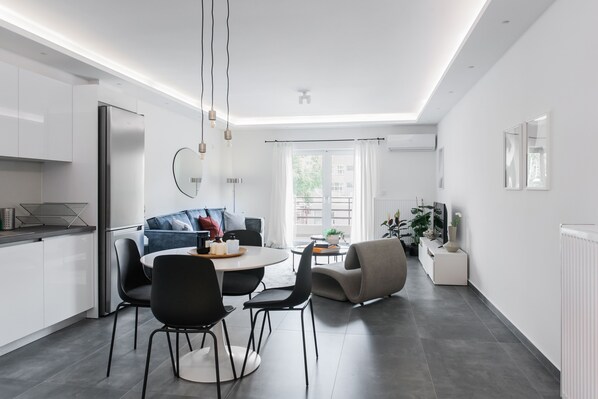 Standard Apartment | Living area | 43-inch Smart TV with digital channels, TV, Netflix