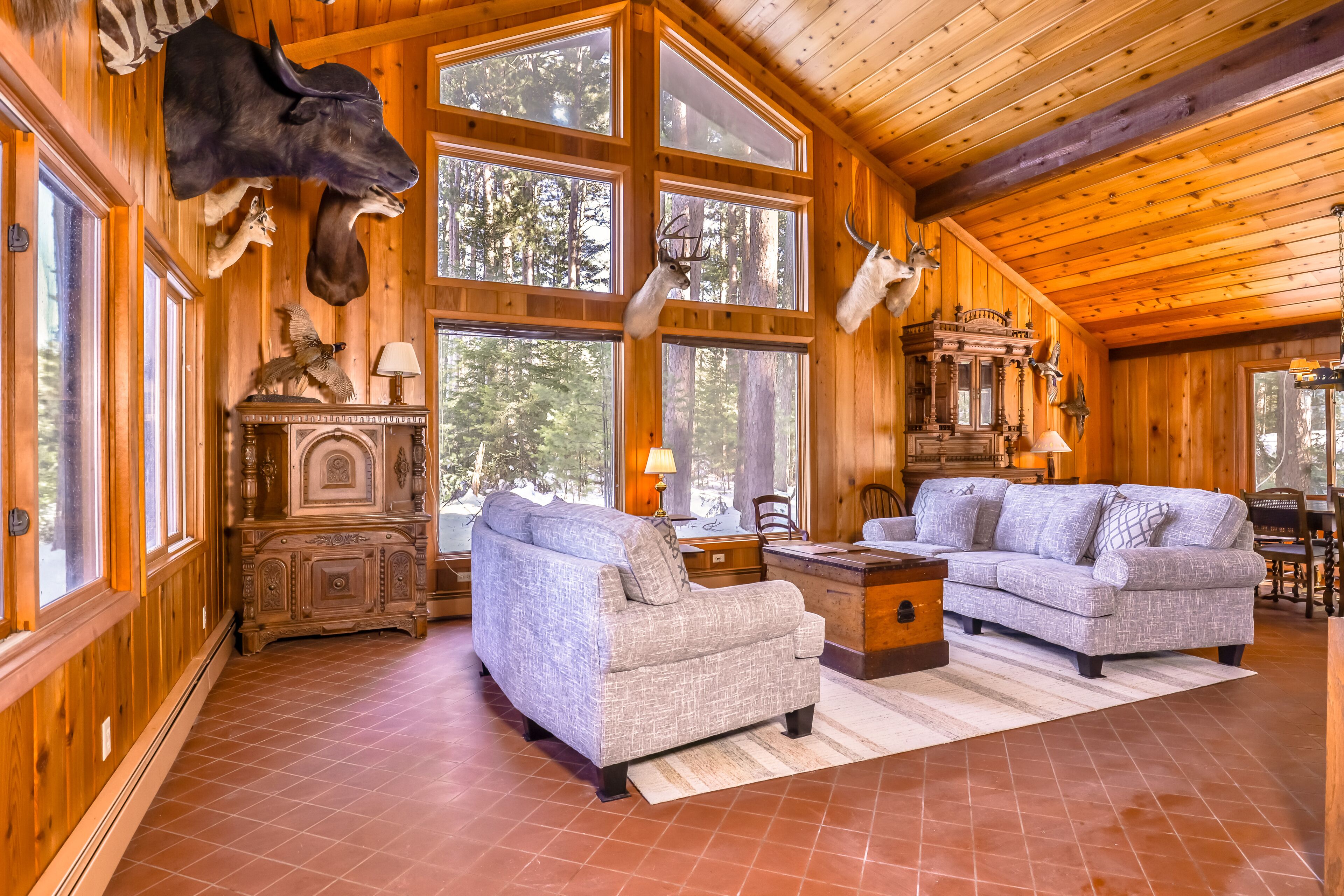 Charming lake view dog-friendly home with fireplace, deck, kitchen, and dock