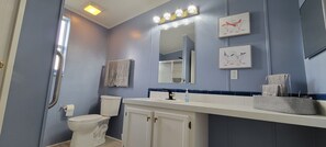 Shower, bidet, towels