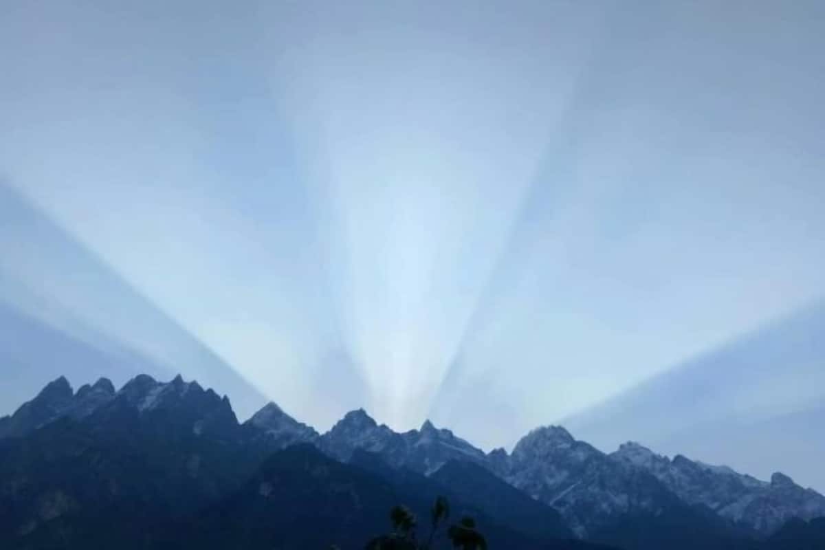 A mountain range with a clear sky.