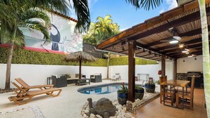 Outdoor dining - Spacious Home w/ Private Pool & Covered Patio Near the Beach (Potrero)