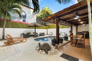 Outdoor dining - Spacious Home w/ Private Pool & Covered Patio Near the Beach (Potrero)
