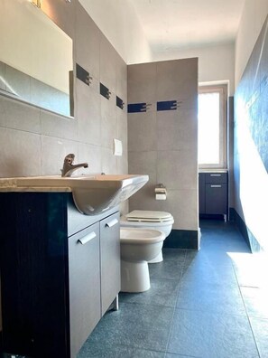 Bañera, secador de pelo, toallas