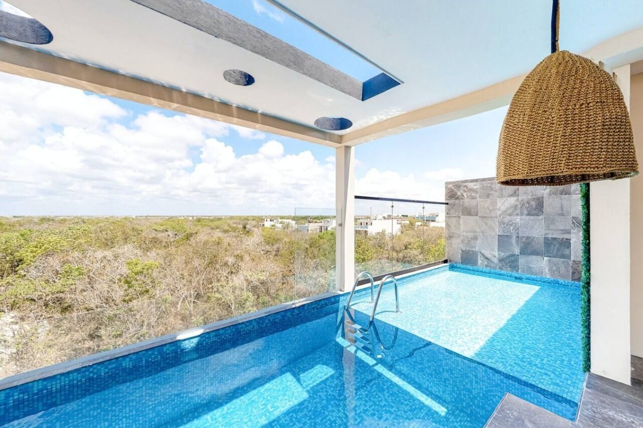 Outdoor pool, a rooftop pool