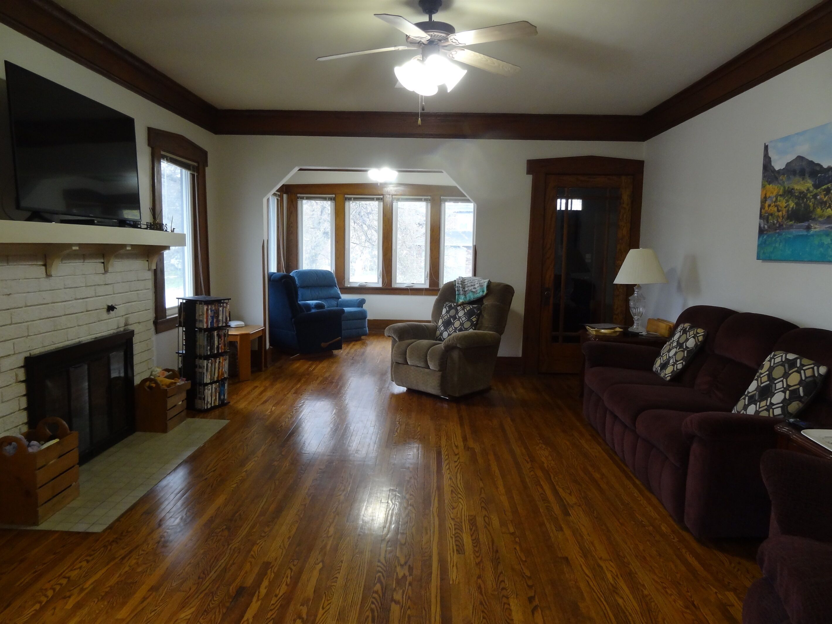 Smart TV, DVD player, foosball, books