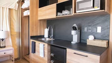 Premium Glamping Tent (Sleeps 4) | 1 bedroom, premium bedding, individually furnished, laptop workspace