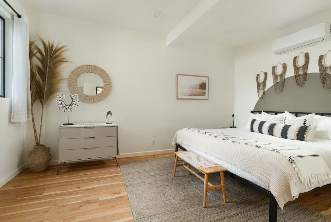 1 bedroom, desk, iron/ironing board, travel crib