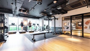 A gym with treadmills, weights, and exercise equipment. - Urban Rest - Dublin Port (Dublin)