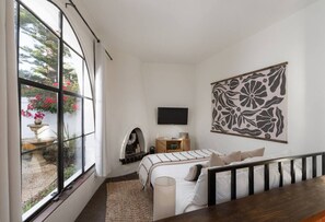 1 bedroom, desk, iron/ironing board, travel cot