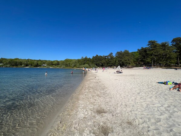 在海灘附近、躺椅、沙灘巾