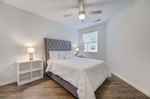 1 bedroom, premium bedding, WiFi, bed sheets