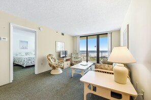 TV - Ocean View with a beachfront pool at Ocean Trillium Condo ~ #203 (New Smyrna Beach)