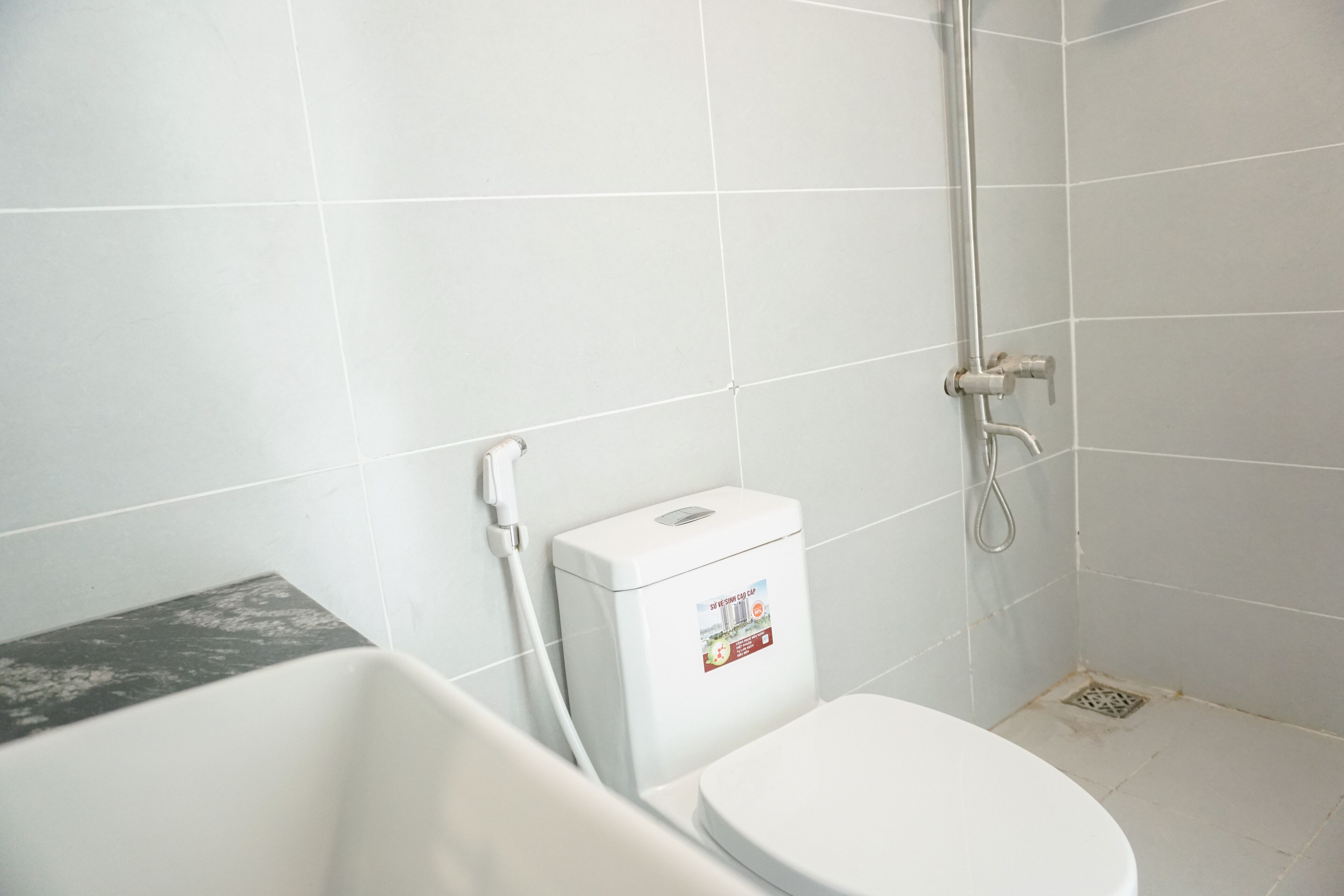 free toiletries, hair dryer, slippers, towels