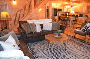 TV, fireplace, DVD player, books