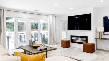 Smart TV, fireplace, printers