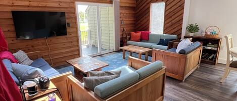 Smart TV, DVD player, books, video library