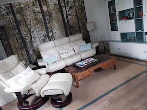 Smart TV, DVD player, table tennis, books