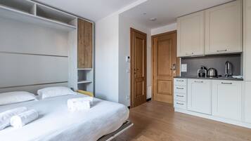 1 chambre, bureau, fer et planche Ă  repasser, lit parapluie