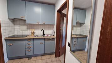 Kühlschrank, Mikrowelle, Herdplatte, Geschirrspüler