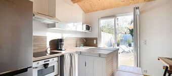 South-facing holiday home 150 m from the beach, rated 3 stars.