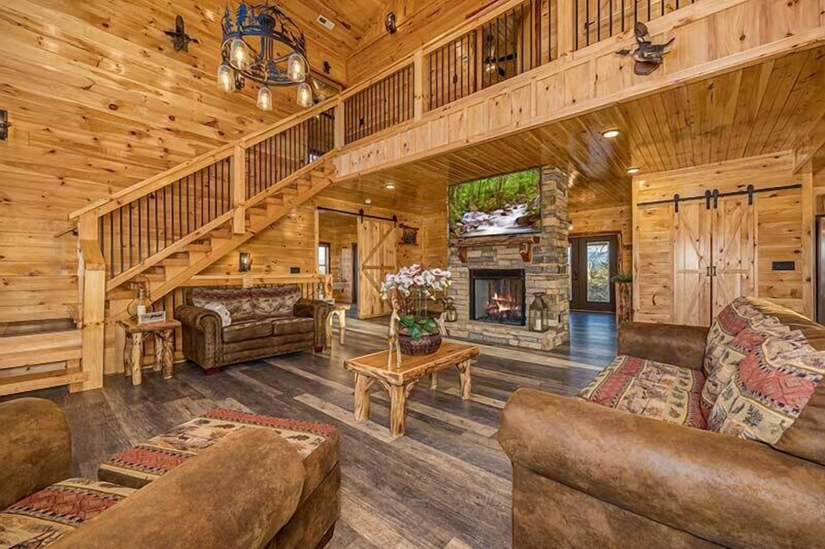 Una Smart TV, una chimenea, videojuegos