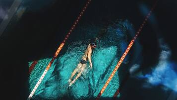 Indoor pool, pool loungers