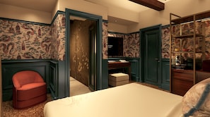 A room with a bed, a chair, a desk, and a wardrobe. - Eight Venezia (Venice)
